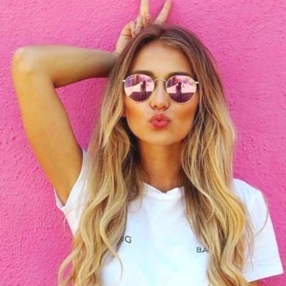 LIKE NEW RayBan Round Metal RB3447 Pink Mirror Flash Ray ban Sunglasses